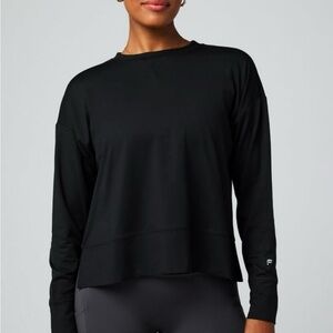 Fabletics Black Long Sleeve Cloud Women's Tee
